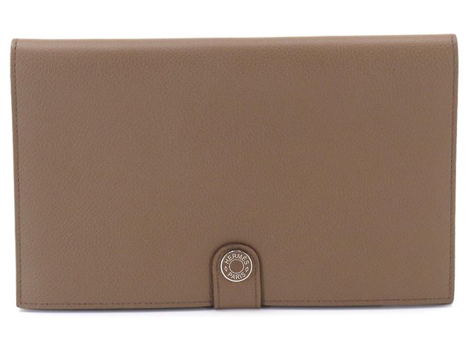 Hermès Cartera larga bi-fold Hermes R.M.S Toutenmain Gris pardo