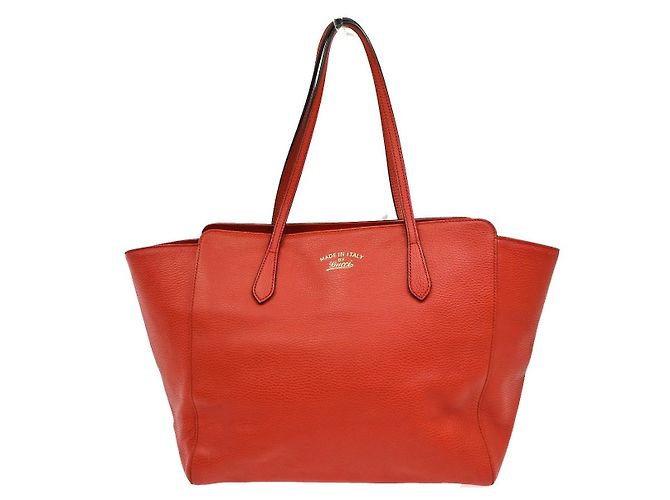 Gucci Swing Tote em couro Medium Vermelho