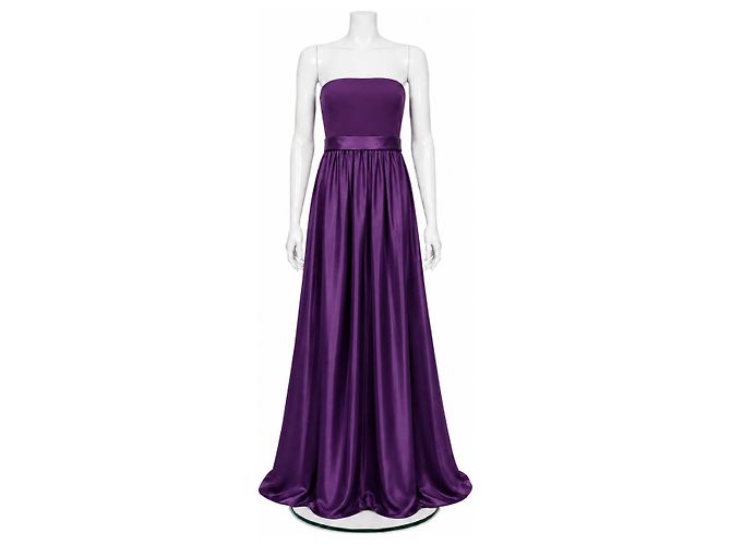 Vera Wang Amethyst trägerloses Kleid Lila