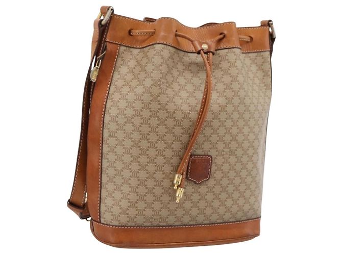 Céline Celine Macadam Leather Small Beige