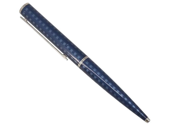Penna a sfera LOUIS VUITTON Jet Rack metallo Blu N79155 LV Auth 196940