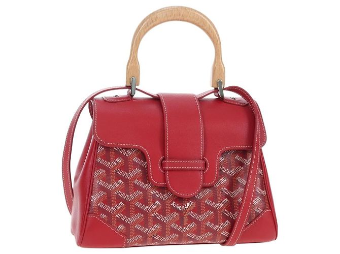 Bolso de mano GOYARD Herringbone Saigon PVC Rojo Auth 196004SM Roja