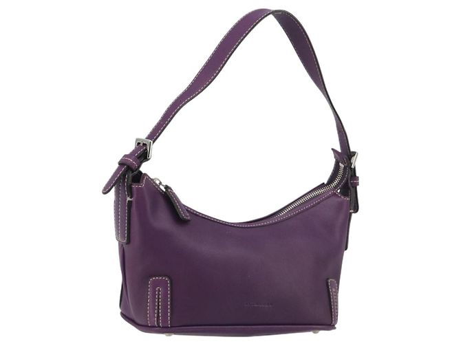 Borsa a tracolla BURBERRY in pelle viola argento Auth 198744A Porpora
