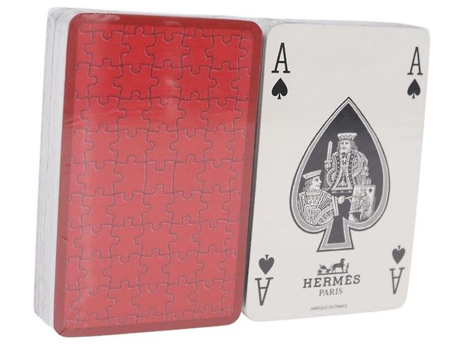 Hermès Cartas de jogar HERMES papel Blue Red Auth BA15227M Vermelho Azul