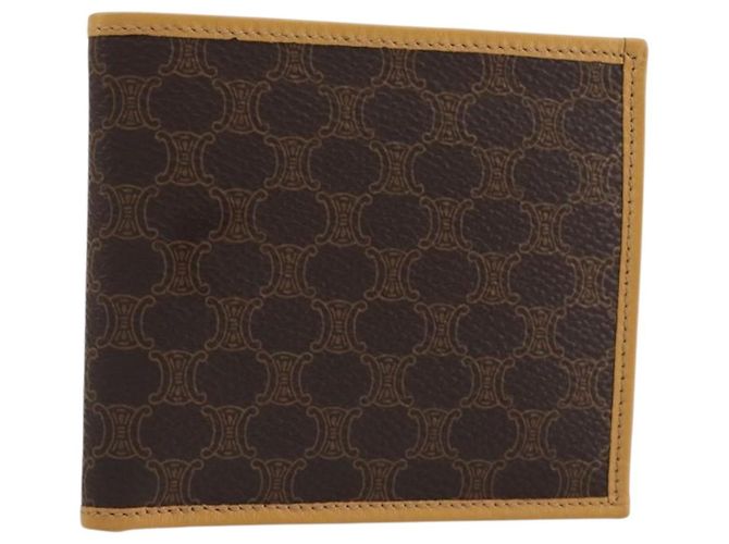 Céline Cartera CELINE Macadam PVC Leather Brown Beige Auth am12282V Castaño