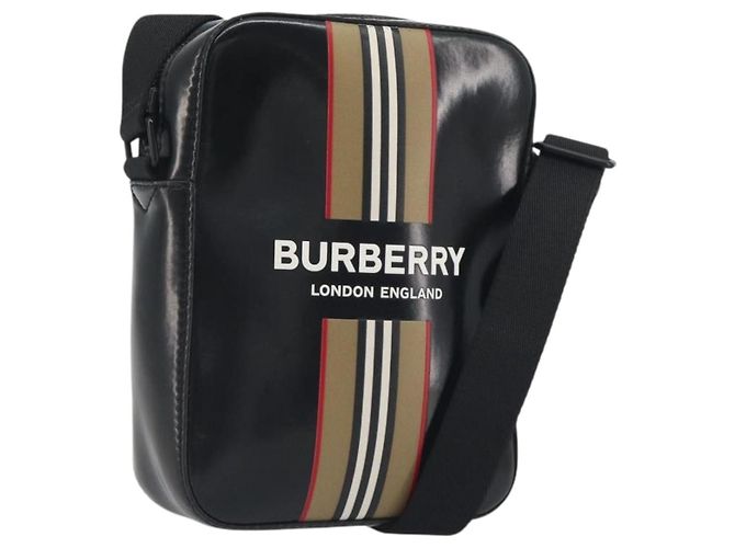 Borsa a tracolla BURBERRY Thornton Messenger PVC Canvas Black Auth 198717A Nero