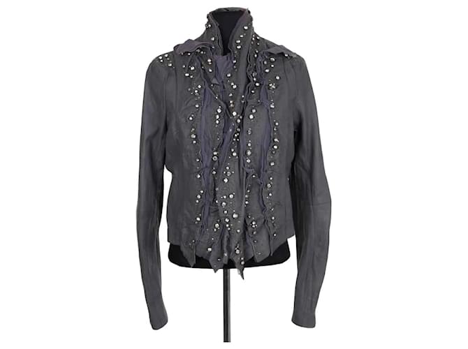 Givenchy Blue Leather Jacket