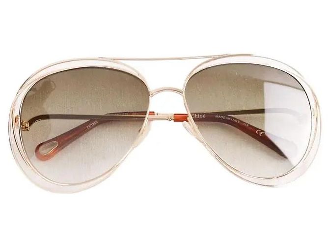 Gafas de sol Chloé doradas de metal Dorado