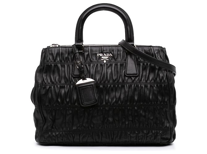 Borsa Satchel Prada Nappa Gaufre Nera Nero