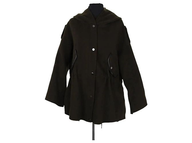 Maje Khaki Wool Coat XS