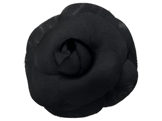 Broche de seda Camelia negra Chanel Negro