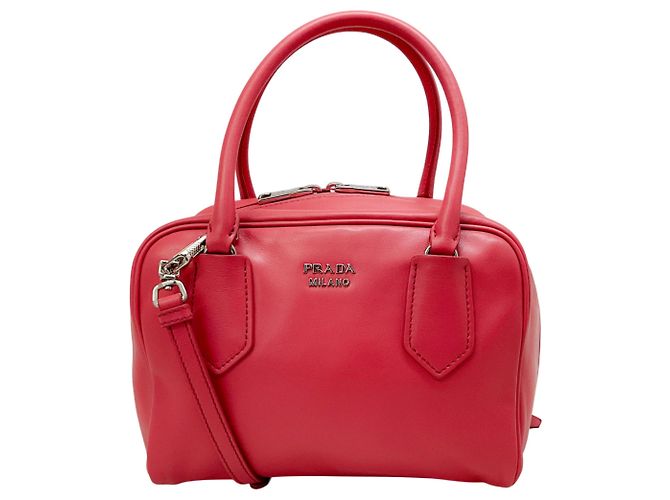 Sac Bauletto 2 Way en cuir rose Prada