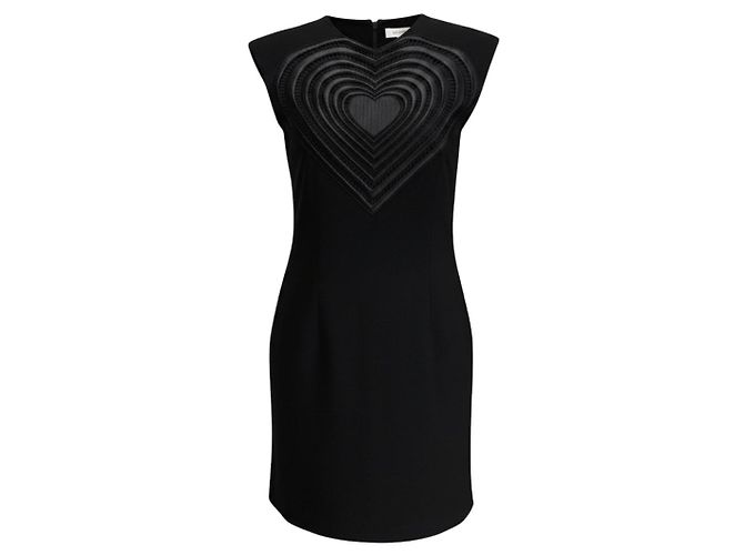 Vestido de cóctel Christopher Kane con bordado de corazón negro