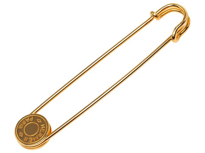 Spilla a spilla di sicurezza Clou de Selle Hermès placcata oro D'oro