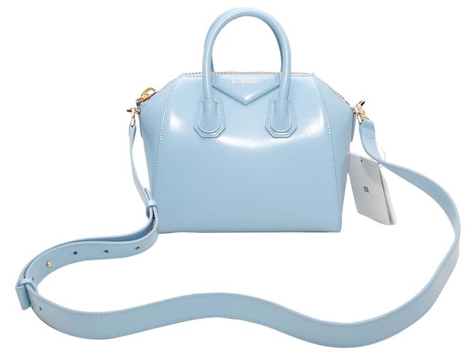 Borsa convertibile in vernice Givenchy azzurro chiaro Blu