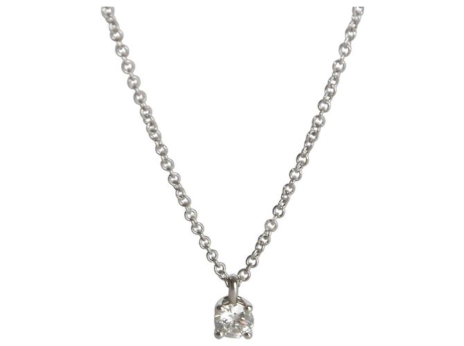 Tiffany & Co. Platin-Diamant-Solitär-Anhänger