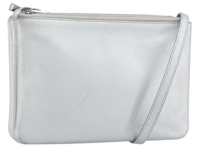 Céline CELINE Shoulder Bag Leather Silver