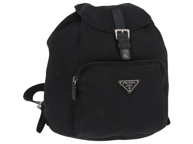 PRADA Backpack Nylon Black Silver 