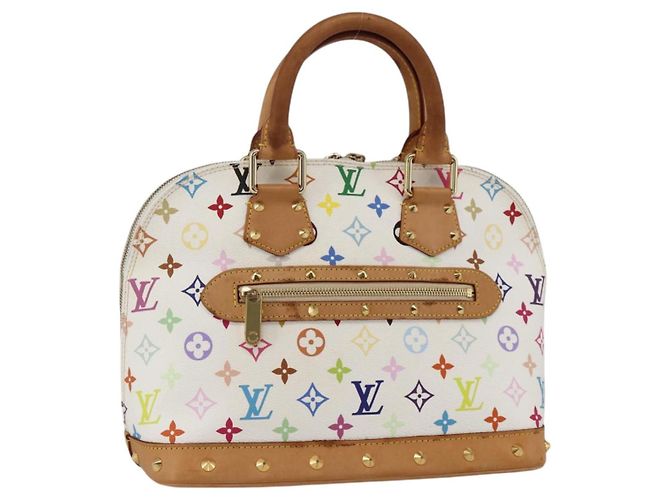 LOUIS VUITTON Monogram Multicolor Alma Hand Bag White M92647 LV
