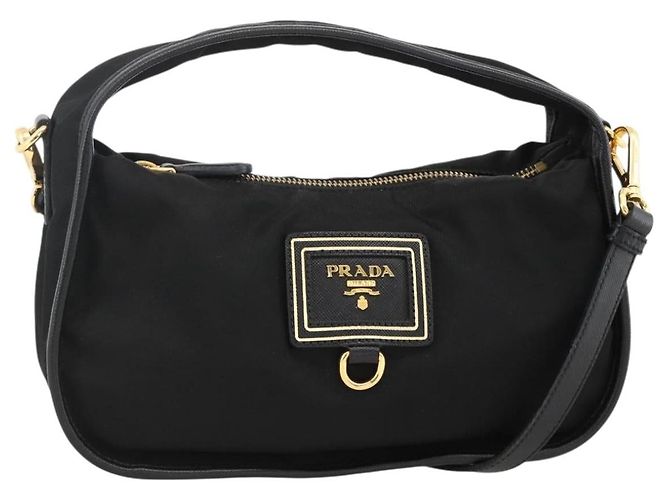 PRADA Handtasche Nylon 2way Black Gold