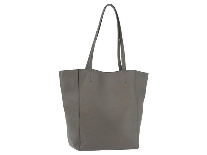 Céline CELINE Cabas Phantom Tote Bag Leather Gray Silver