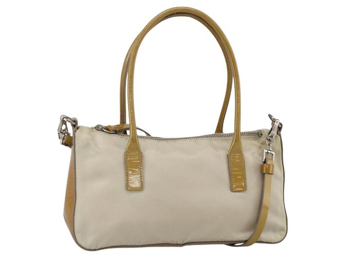 PRADA Handtasche Nylon 2way Beige Silver