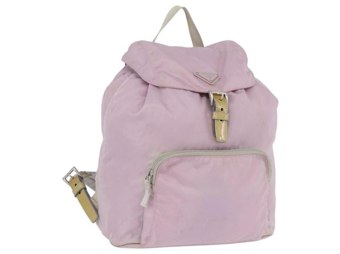 PRADA Backpack Nylon Pink Silver