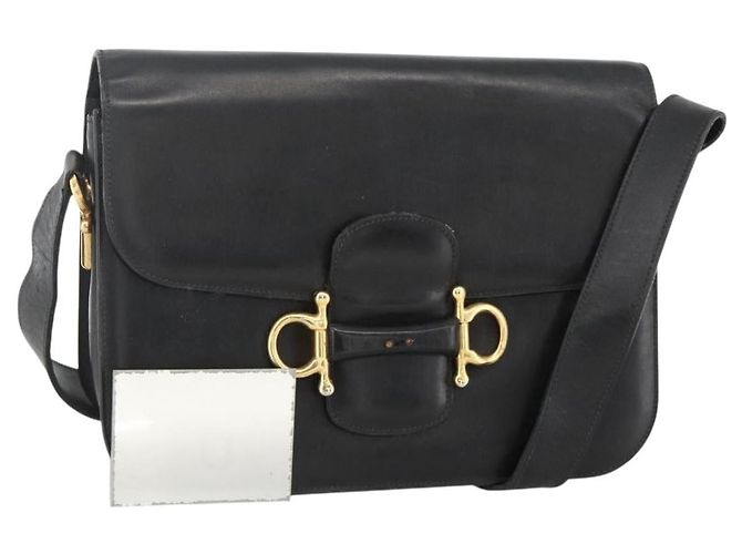 Céline CELINE Shoulder Bag Leather Black Gold