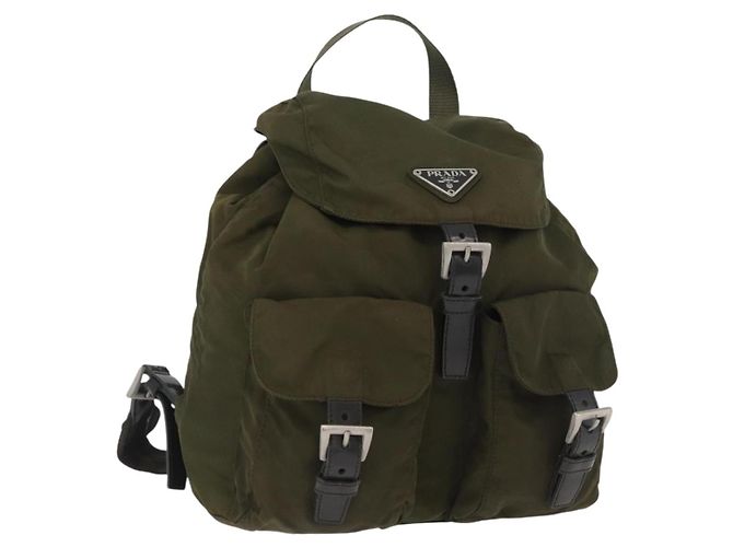 PRADA Backpack Nylon Green Silver