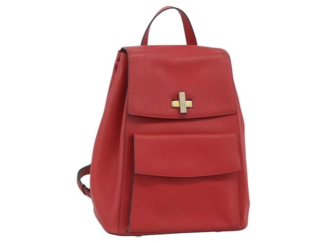 Céline CELINE Rucksack Leder Rot Gold
