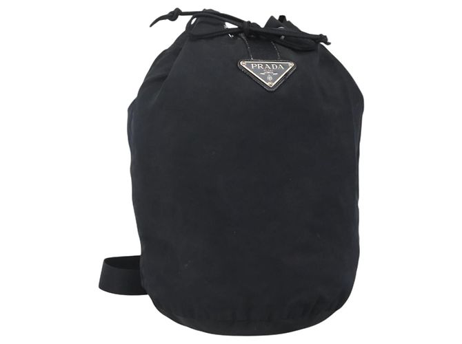 PRADA Purse Shoulder Bag Nylon Black Silver