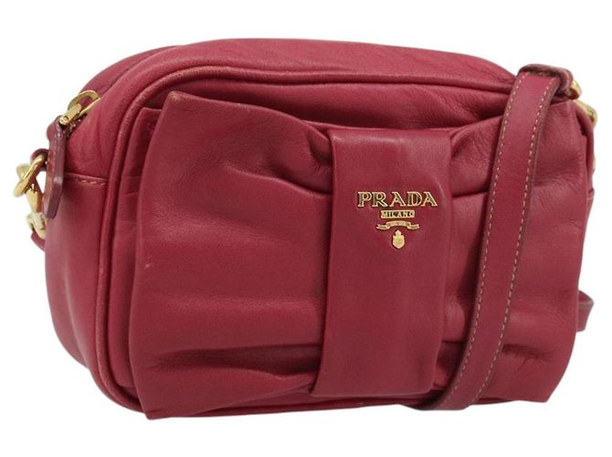 Bolsa de ombro PRADA em couro rosa
