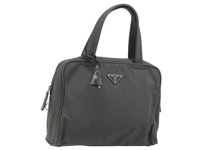 PRADA Handtasche Nylon Gray Silver