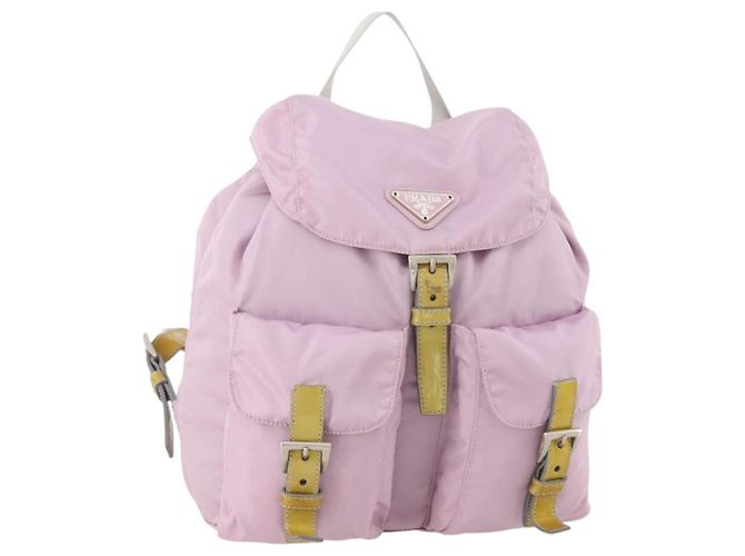 PRADA Backpack Nylon Pink Silver