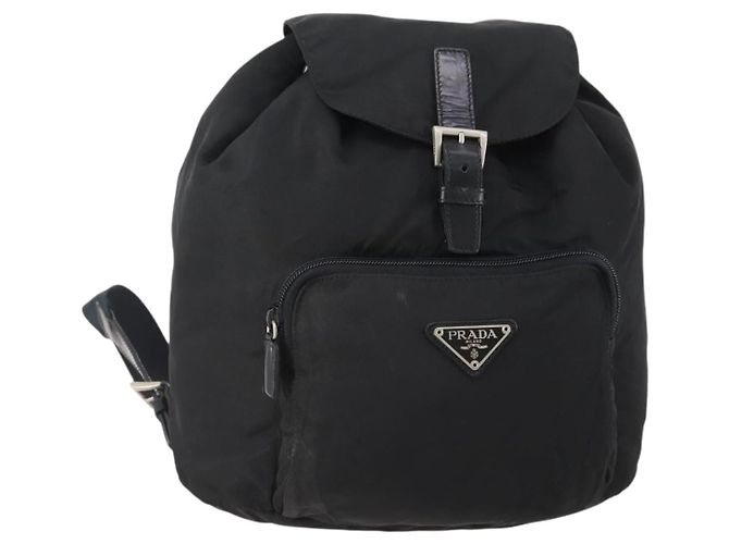 PRADA Backpack Nylon Black Silver 