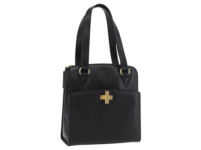 Céline CELINE Hand Bag Leather Black Gold