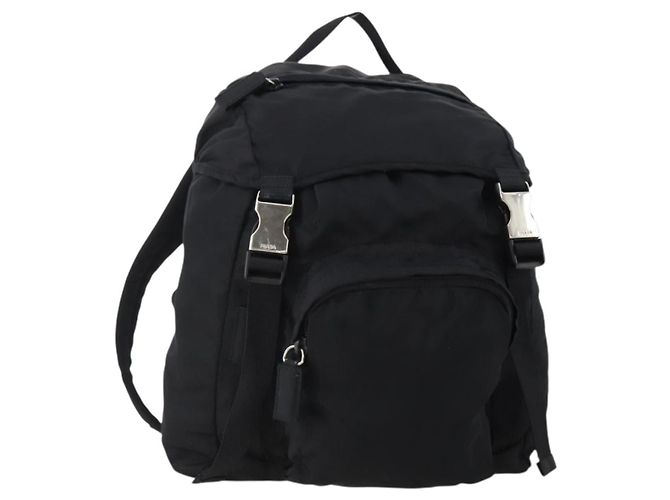 PRADA Backpack Nylon Black Silver