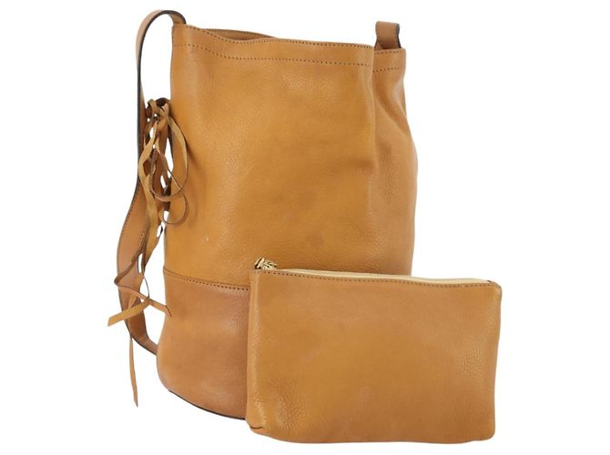 Céline CELINE Shoulder Bag Leather Beige