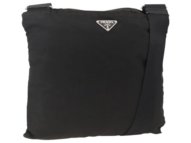 PRADA Bolsa de Ombro Nylon Black Silver