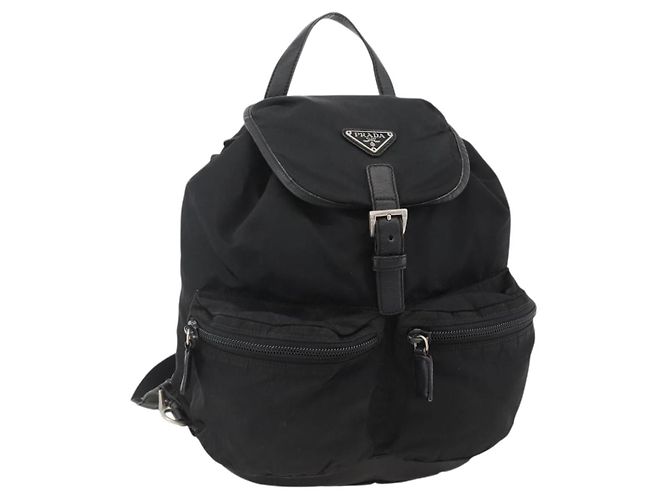 PRADA Rucksack Nylon Black Silver