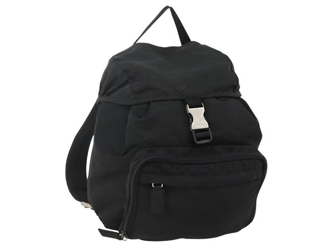 PRADA Backpack Nylon Black Silver