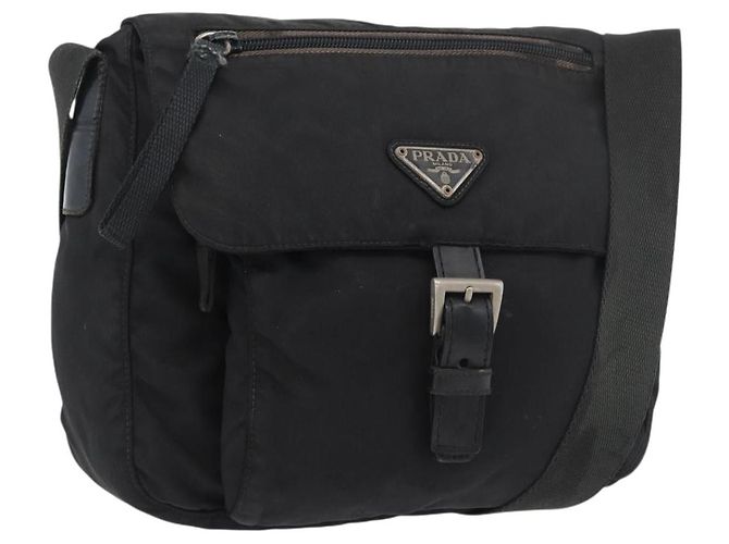 PRADA Bolsa de Ombro Nylon Black Silver