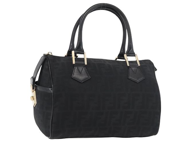 FENDI Zucca Canvas Handtasche Schwarz Gold