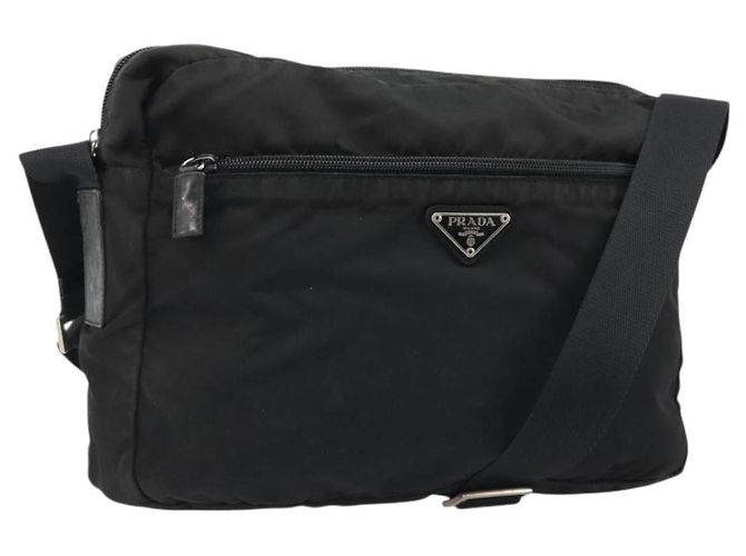 PRADA Shoulder Bag Nylon Black Silver
