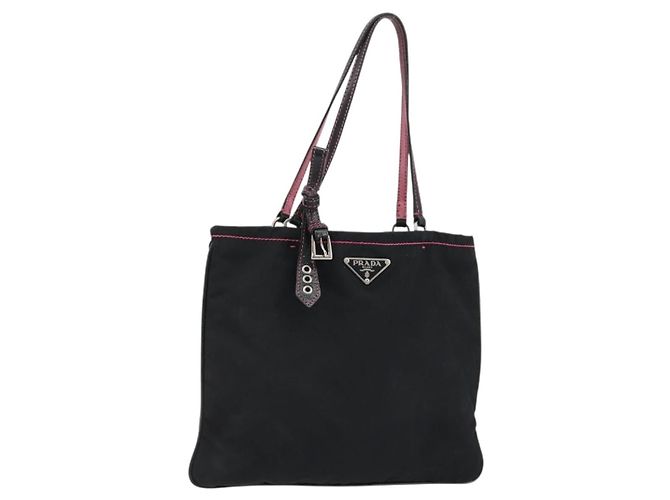 PRADA Handtasche Nylon Black Silver