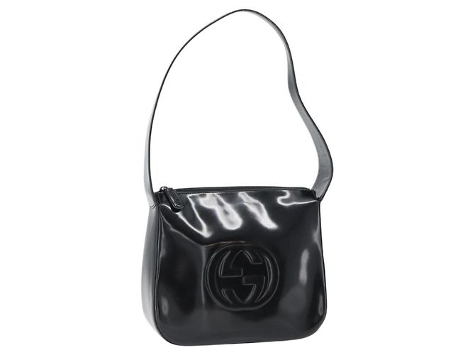 GUCCI Bolsa de ombro esmalte preto 001 1364 1703
