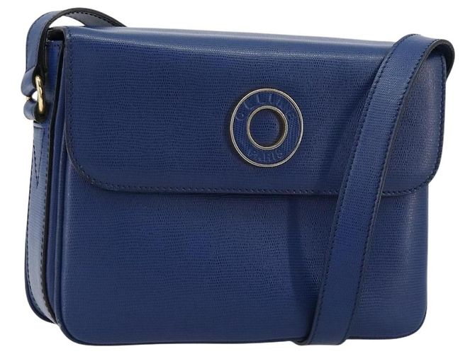Céline CELINE Circle Shoulder Bag Leather Blue Gold