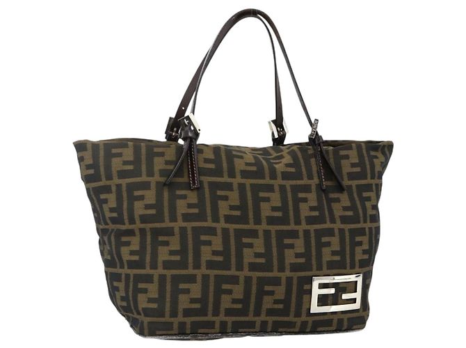 FENDI Zucca Canvas Handtasche Schwarz Braun