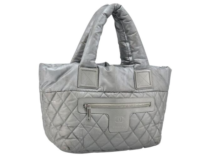 CHANEL Cococoon Handtasche Nylon Silver CC