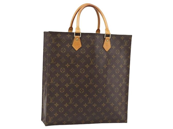 LOUIS VUITTON Monogram Sac Plat Hand Bag M51140 LV